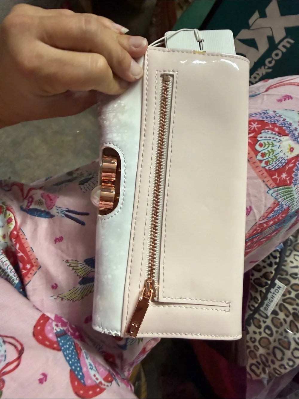 NWT Ted Baker Pink Gradient Swan Print Wallet